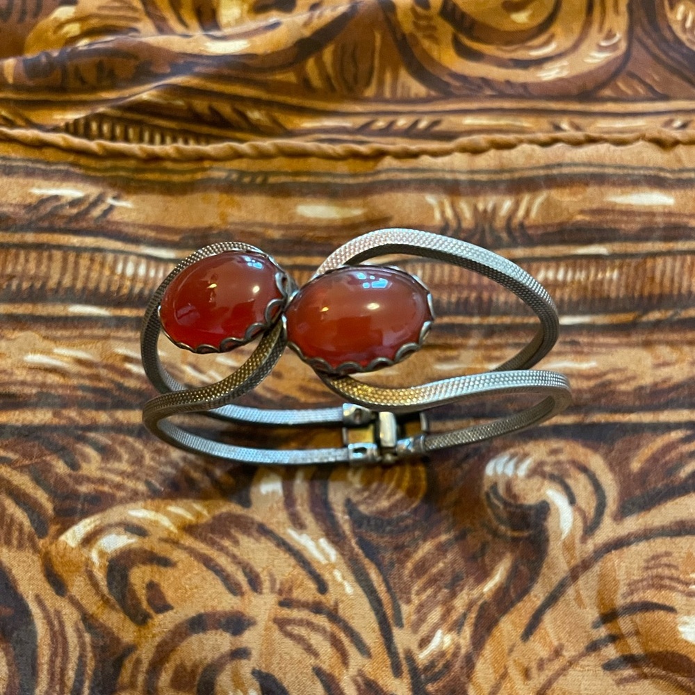Antique Silver and Garnet Bracelet